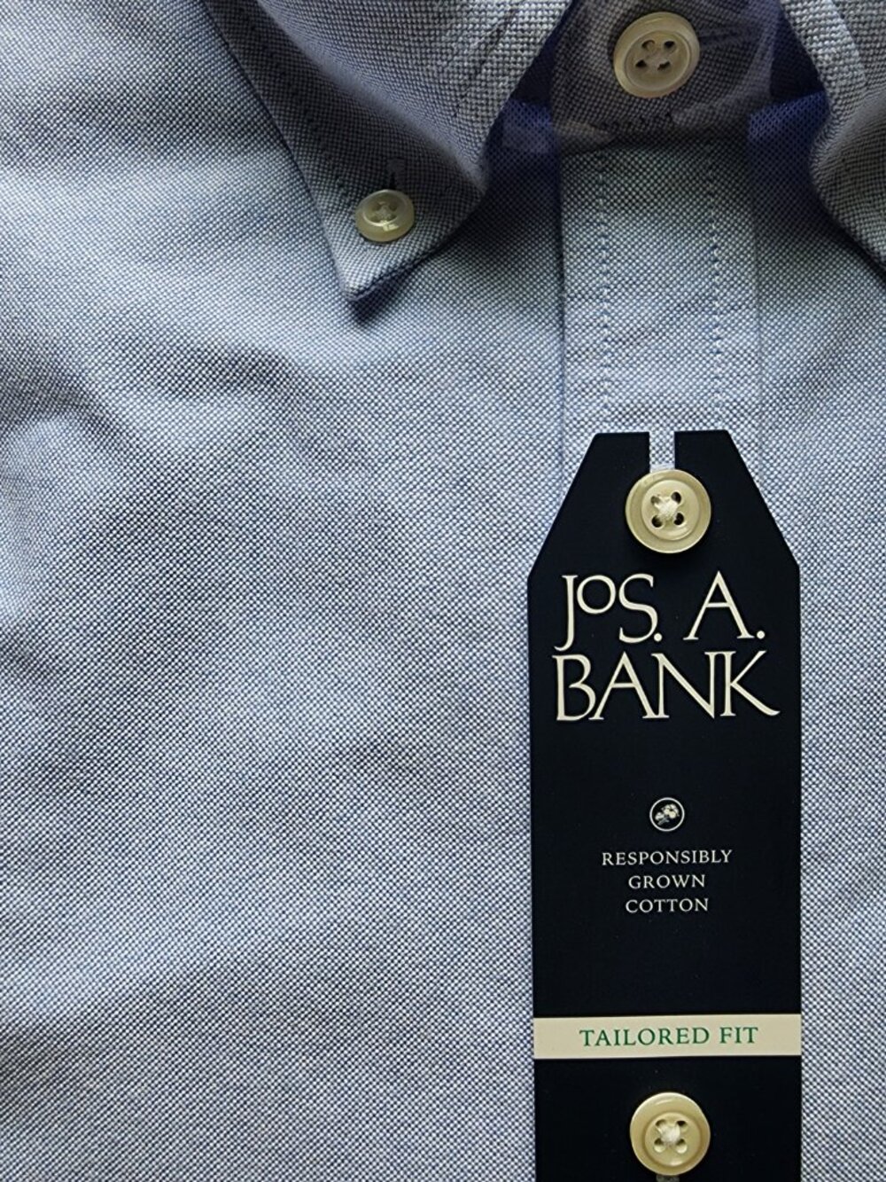 XL Blue Oxford Cloth Shirt Large Mens New Jos A Bank Button Down Collar Cotton - Picture 10 of 17